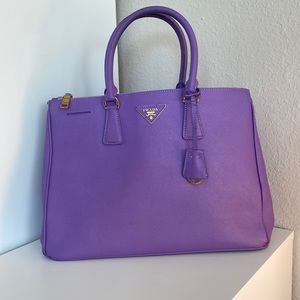 Prada Galleria Saffiano Leather Large Bag - Purple